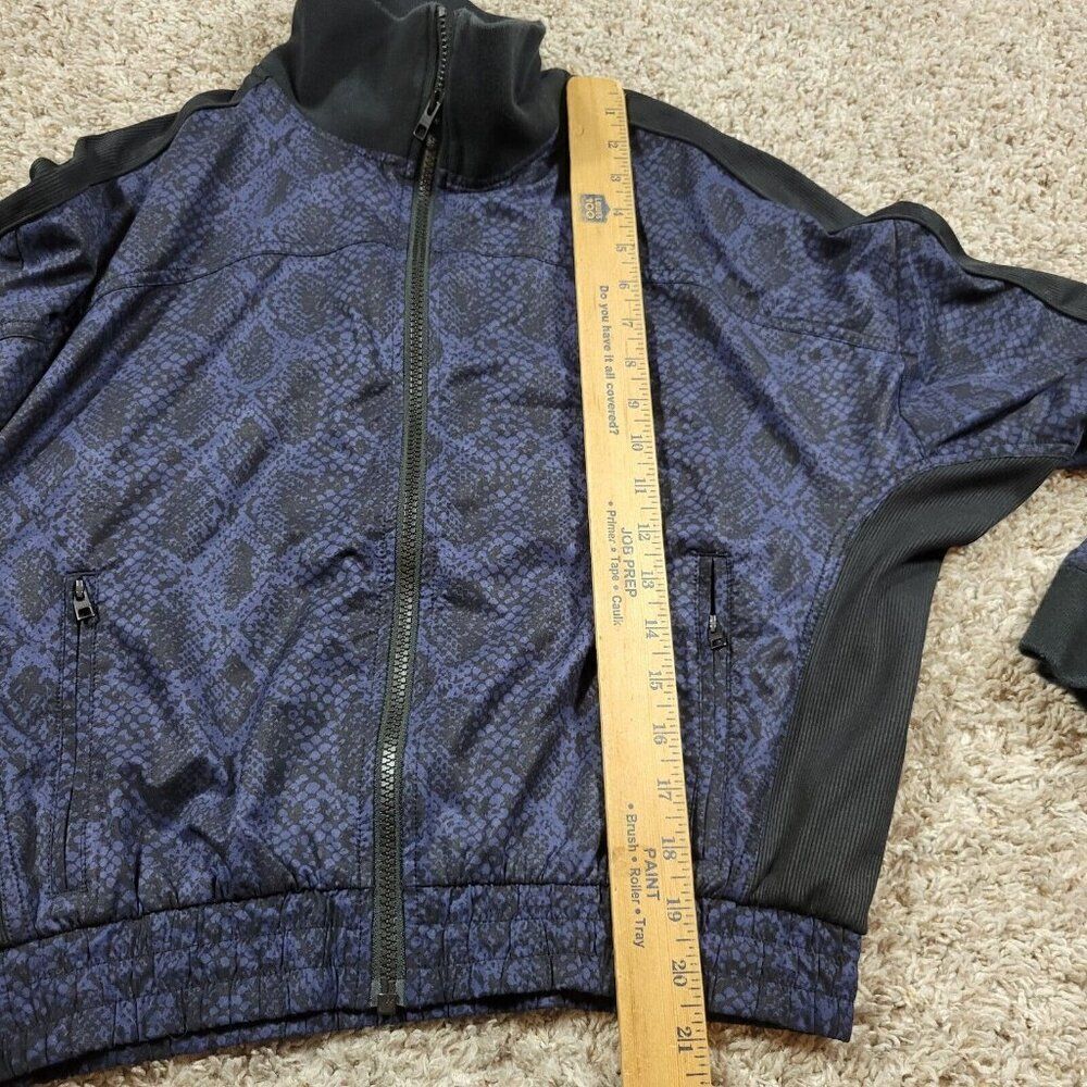 Athleta Brooklyn Track Bomber Jacket Womens X-Small XS Snake Print Blue Full Zip - Picture 4 of 8